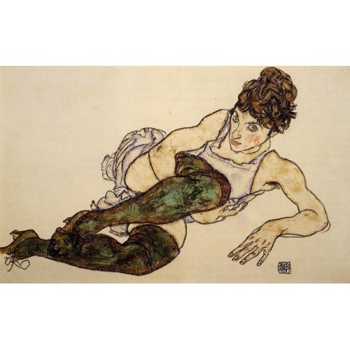 Reclining Woman with Green Stockings (Adele Harms)