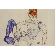 Seated Woman in Violet Stockings