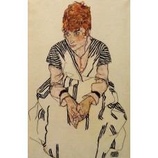 The Artist's Sister in Law in a Striped Dress Seated