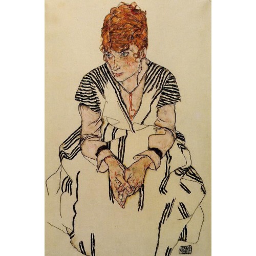 The Artist's Sister in Law in a Striped Dress Seated