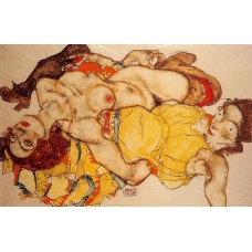 Two Girls Lying Entwined