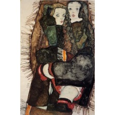 Two Girls on a Fringed Blanket