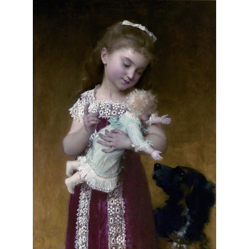 Young Girl and Her Dolls