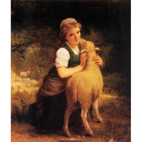 Young Girl with Lamb