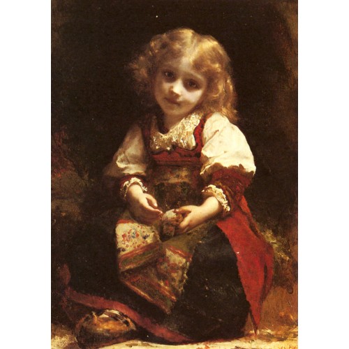 A Little Girl Holding A Bird