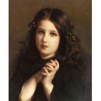 A Young Girl with Holly Berries in her Hair