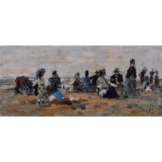 Beach Scene at Trouville Evening