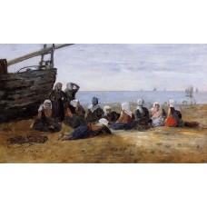 Berck Group of Fishwomen Seated on the Beach