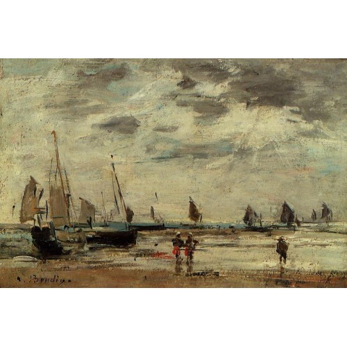 Berck Jetty and Sailing Boats at Low Tide