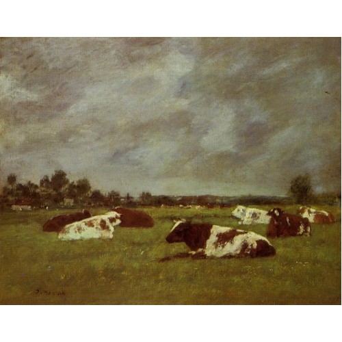 Cows in a Meadow Morning Effect
