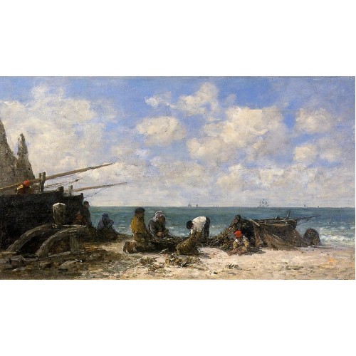 Etretat Fishermen on the Beach