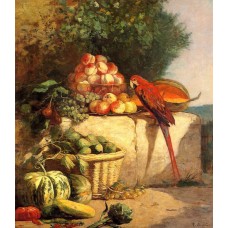 Fruit and Vegetables with a Parrot