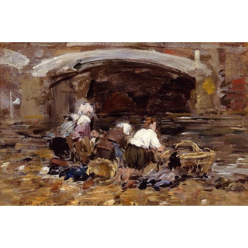 Laundresses near a Bridge