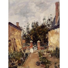 Madame S with Her Children in Their Garden at Trouville