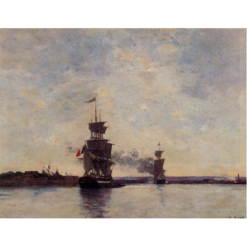 Sailing Ships Entering Port