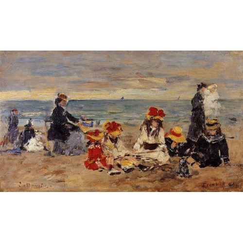 Woman and Children on the Beach at Trouville 1