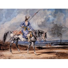 A Turkish Man on a Grey Horse