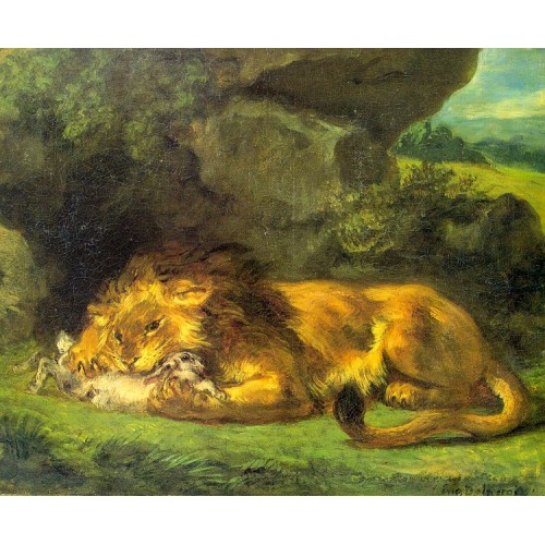 Lion with a Rabbit