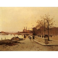 Pont sue la Seine avec une vue sur l'ancien Trocadero
