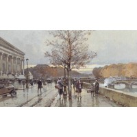 View of the Assemblee Nationale and the Pont de la Concorde,