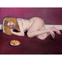 Nude Blond Woman with Tangerines