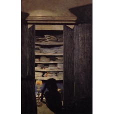 Woman Searching through a Cupboard