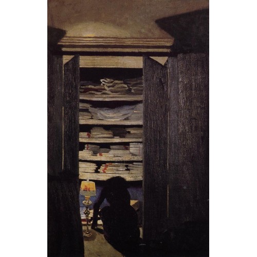 Woman Searching through a Cupboard