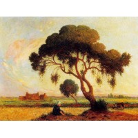 Breton Woman Seated under a Large Tree
