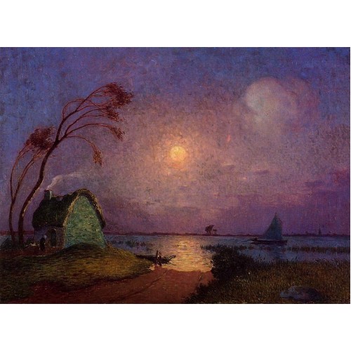 Cottage in the Moonlight in Briere