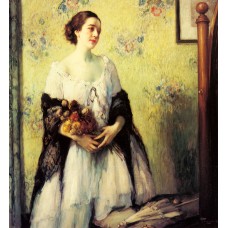 A Young Woman holding a Bouquet of Summer Flowers