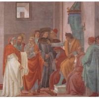Disputation with Simon Magus and Crucifixion of Peter (right