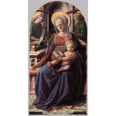 Madonna and Child Enthroned with Two Angels