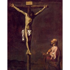Saint Luke as a Painter before Christ on the Cross