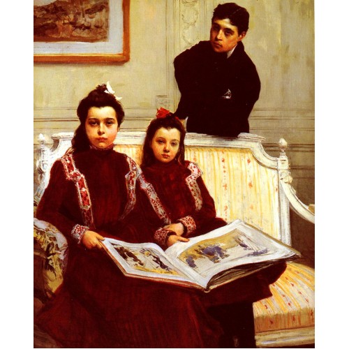 Family Portrait of a Boy and his two Sisters