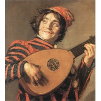 Buffoon Playing a Lute