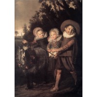 Three Children with a Goat Cart