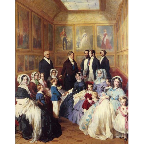 Queen victoria and prince albert with the family of king louis philippe at the chateau
