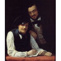 Self portrait of the artist with his brother hermann