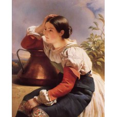 Young italian girl by the well