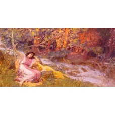 Reclining By A Stream