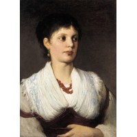 A portrait of a woman in native costume