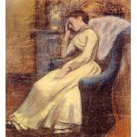 Julie Lemmen Sleeping in an Armchair