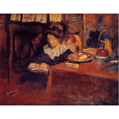 Young Woman Seated in an Interior