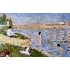 Bathing at Asnieres Bathers in the Water