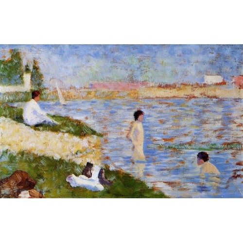 Bathing at Asnieres Bathers in the Water