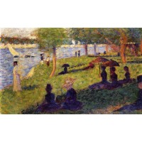 La Grande Jatte Woman Fishing and Seated Figures