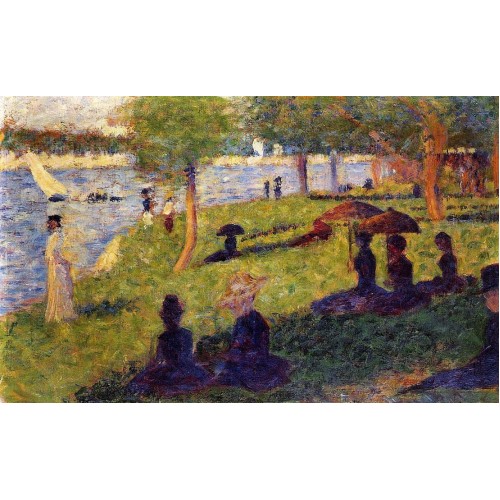 La Grande Jatte Woman Fishing and Seated Figures