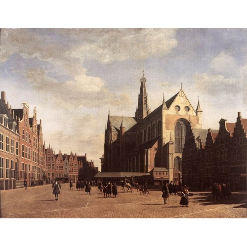 The Market Square at Haarlem with the St Bavo