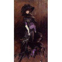 Portrait of the Marchesa Luisa Casati with a Greyhound