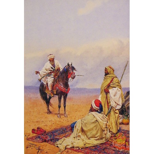 A Horseman Stopping at a Bedouin Camp